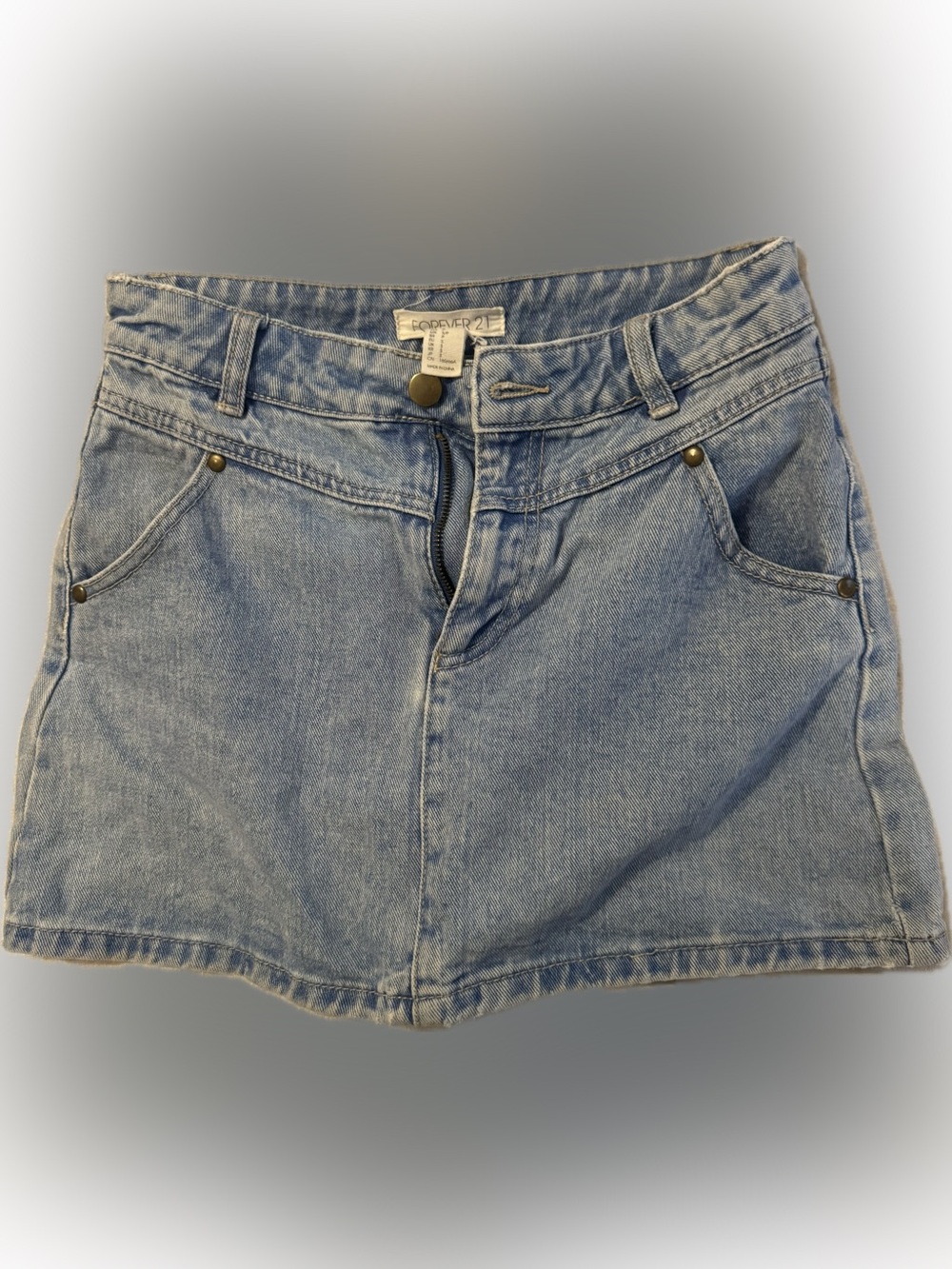 Forever 21 Light Blue Denim Mini Skirt